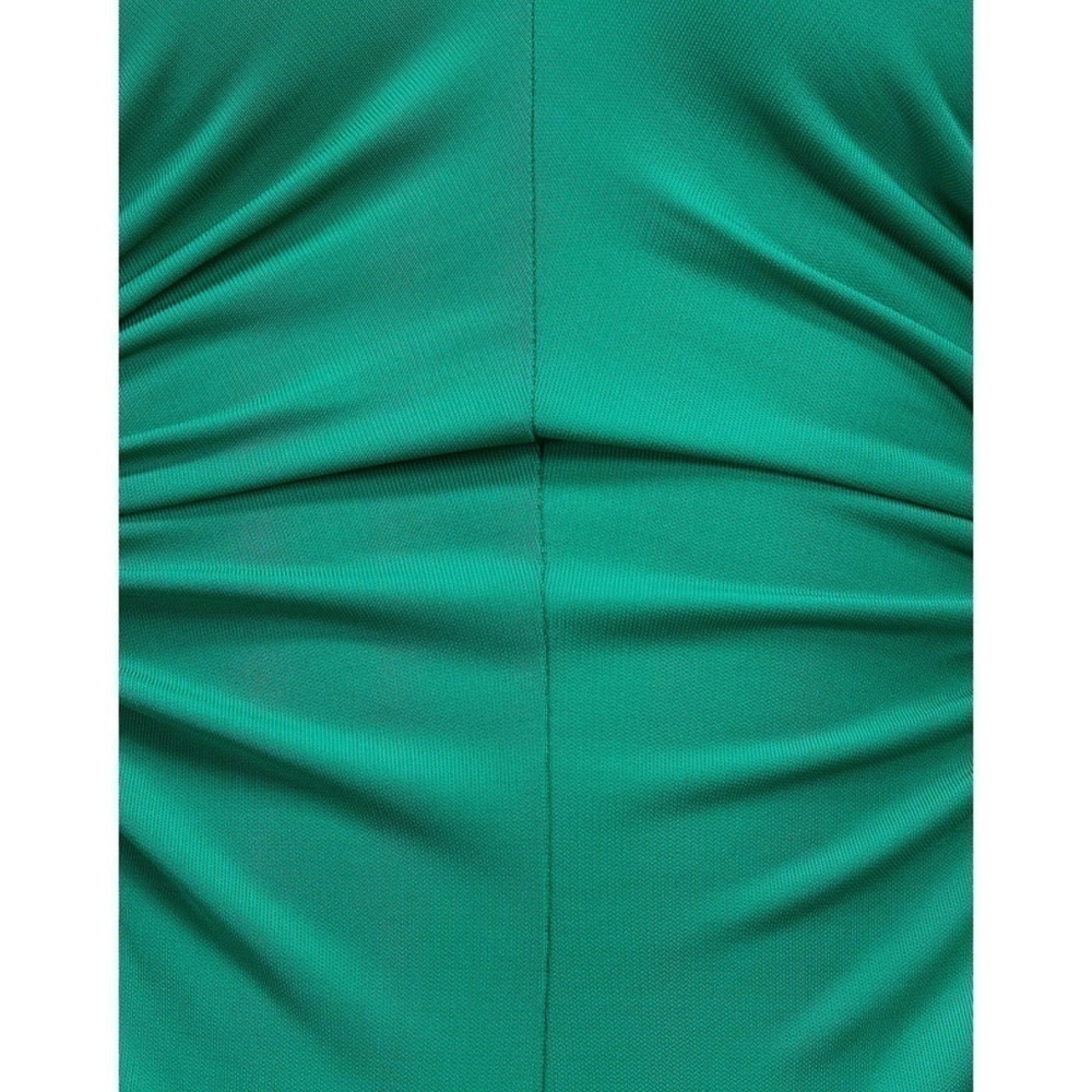 REBECCA VALLANCE 70s Ruched Tie Waist Cutout Long Bell Sleeve Disco Midi Dress 8 - Picture 12 of 15
